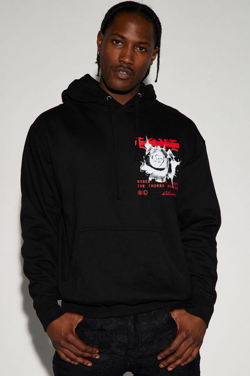 Black hoodie with roses online