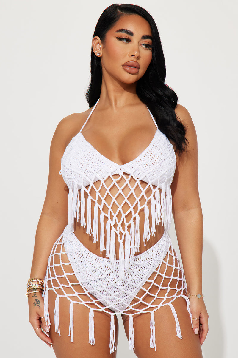 Palm Springs Crochet 2 Piece Sunsuit Set White Fashion Nova