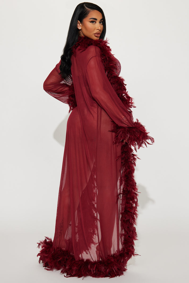 Fashion nova feather robe hot sale