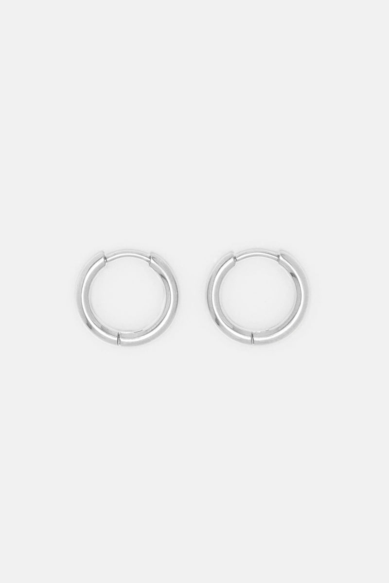 Thin Hoop Stainless Steel Earring Set Silver Fashion Nova, Mens