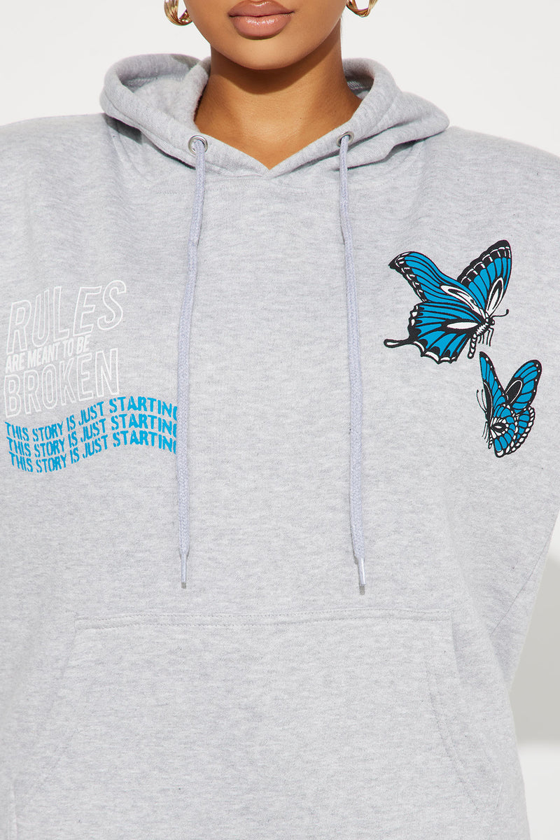 Gray hotsell butterfly hoodie
