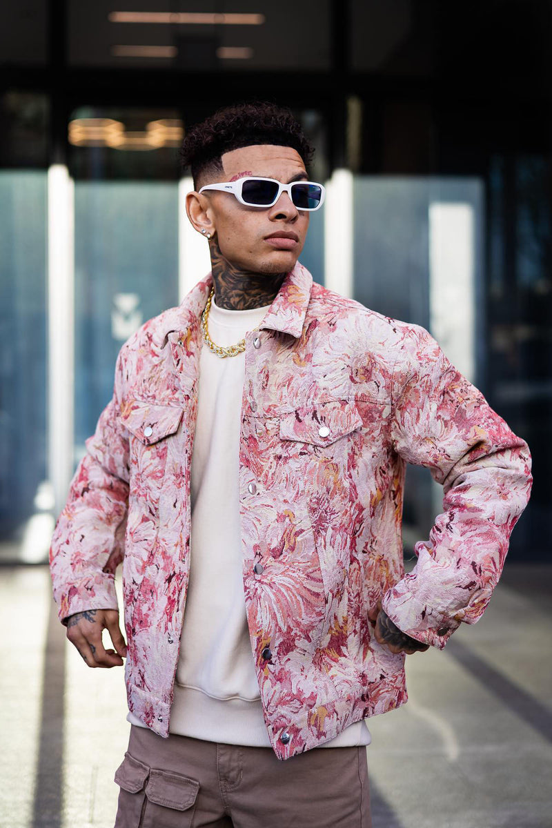 All You Need Is Tapestry Trucker Jacket - Pink/combo | Fashion Nova