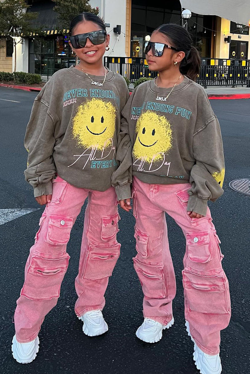 Mini Lily High Rise Cargo Jeans Pink Fashion Nova, Kids Pants