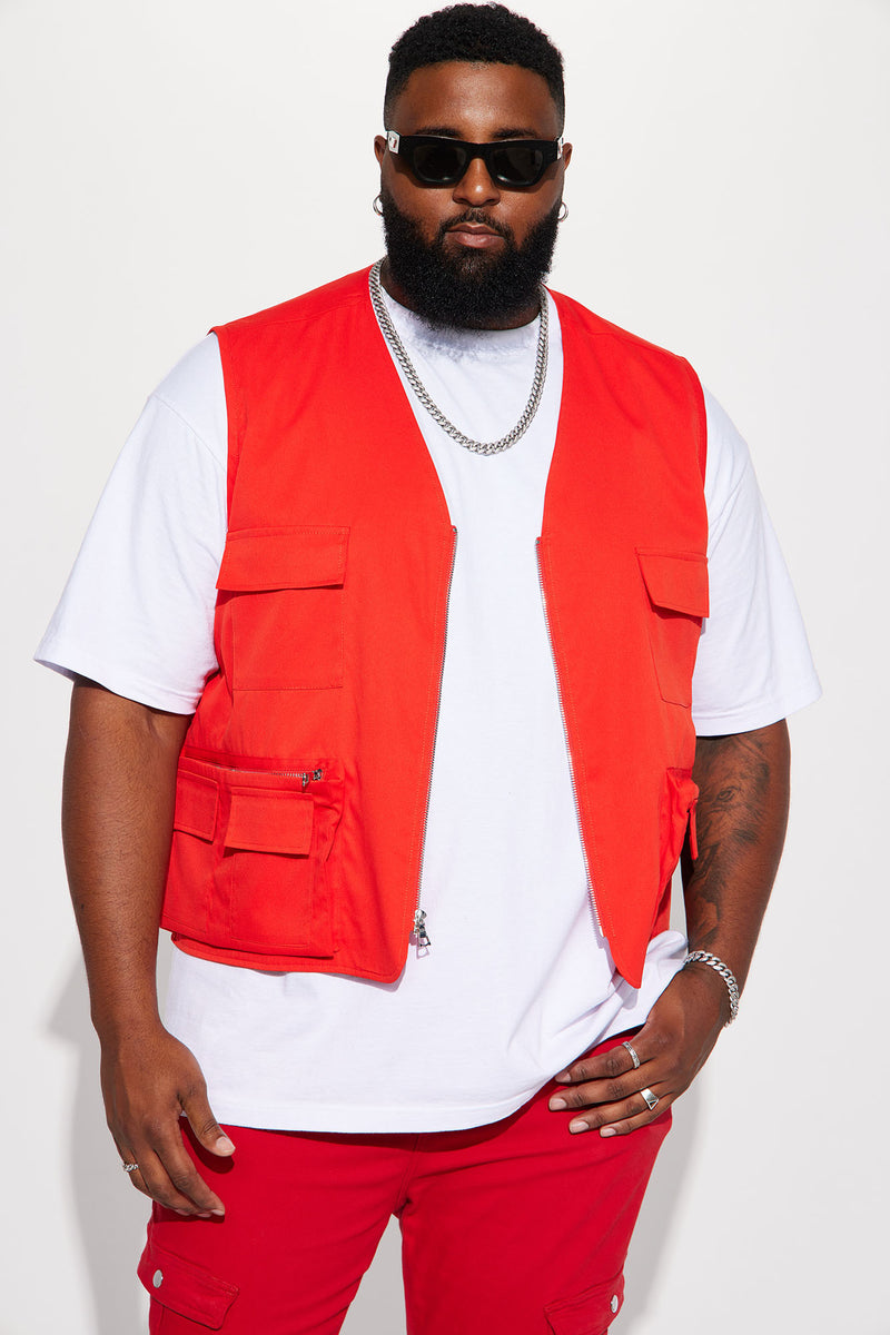 Red cargo shop vest