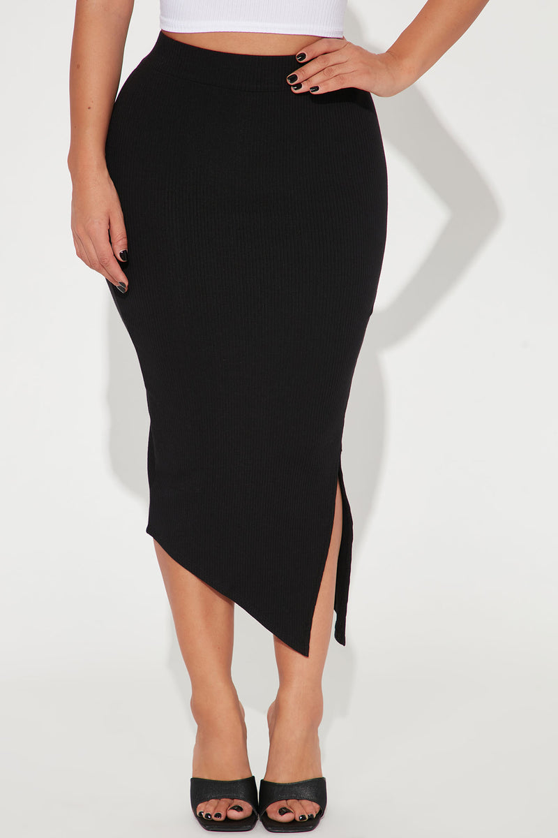 You Can't Slit With Us Midi Pencil Skirt - Black