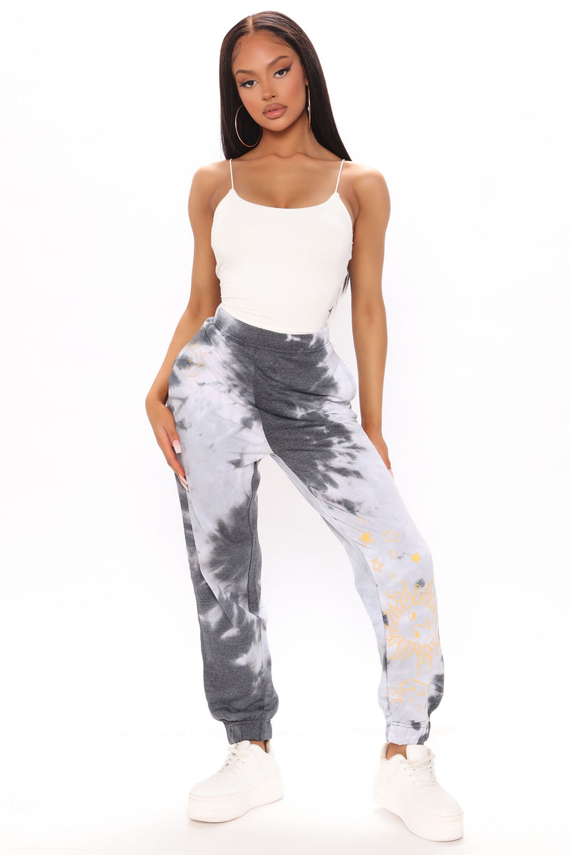 Keep Dreaming Tie Dye Joggers Black combo Fashion Nova Pants