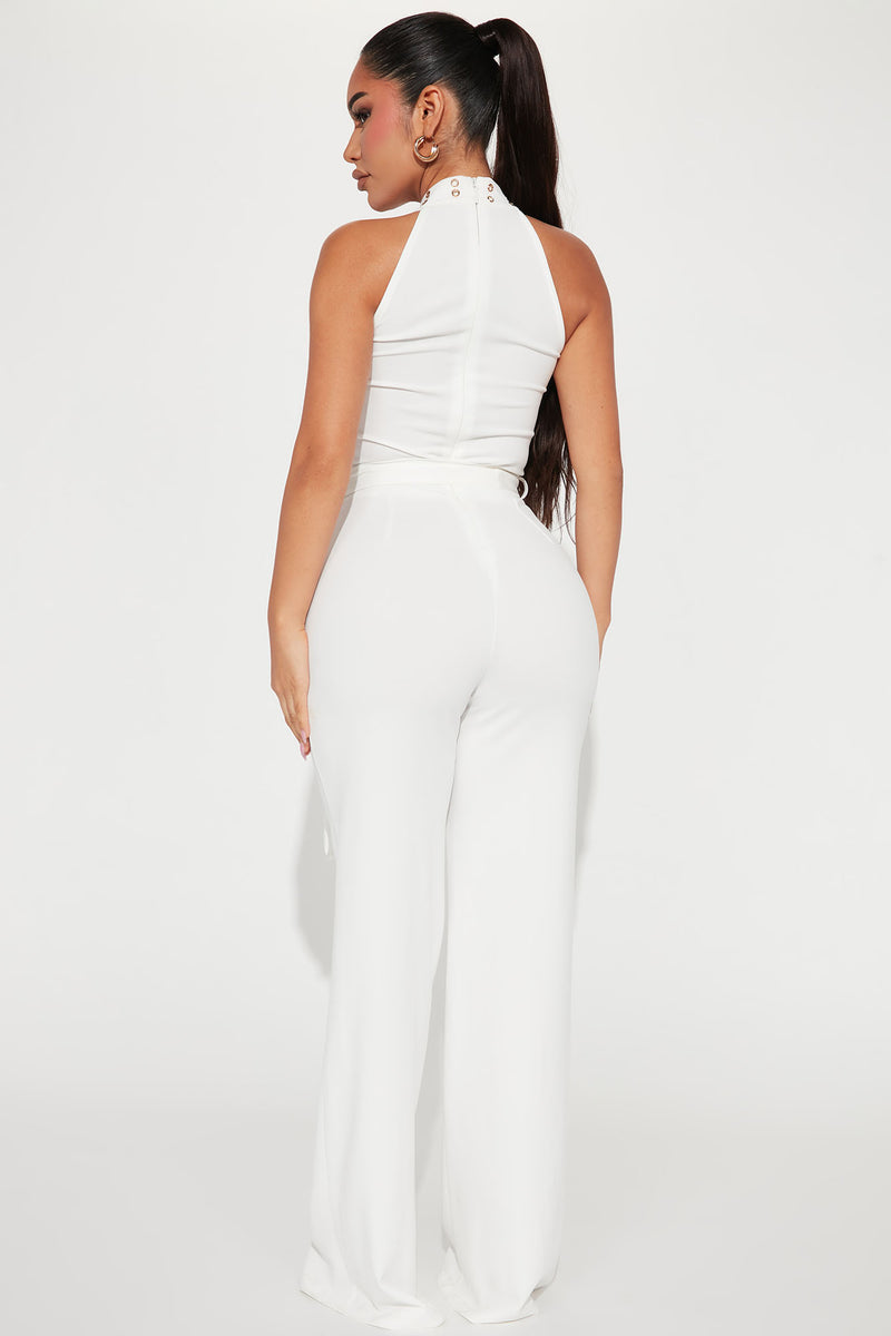 White fashion nova jumpsuit clearance