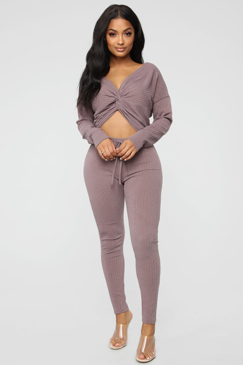 Twisted Cozy Pant Set - Mauve | Fashion Nova, Matching Sets | Fashion Nova
