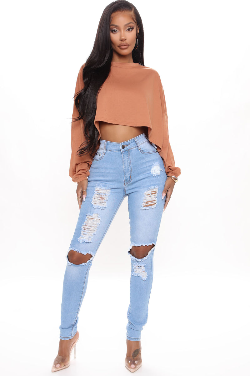 Fashion nova say yes to top distress jeans