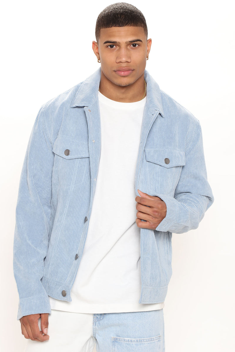 Wide Wale Corduroy Trucker Jacket - Light Blue