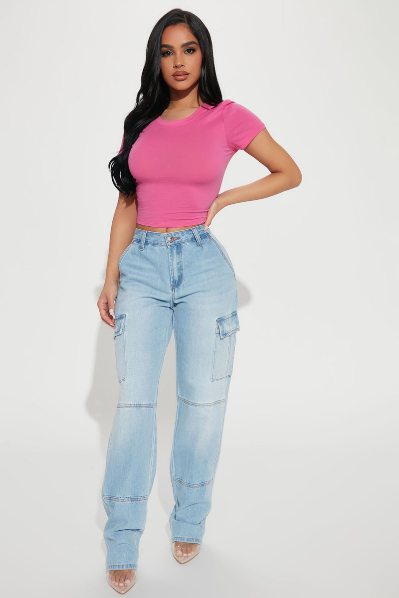 Robin Long Sleeve Top - Pink  Fashion Nova, Basic Tops