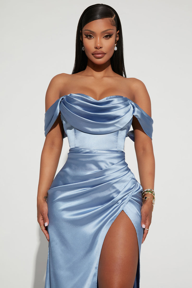 Dressing For Success Satin Maxi Dress