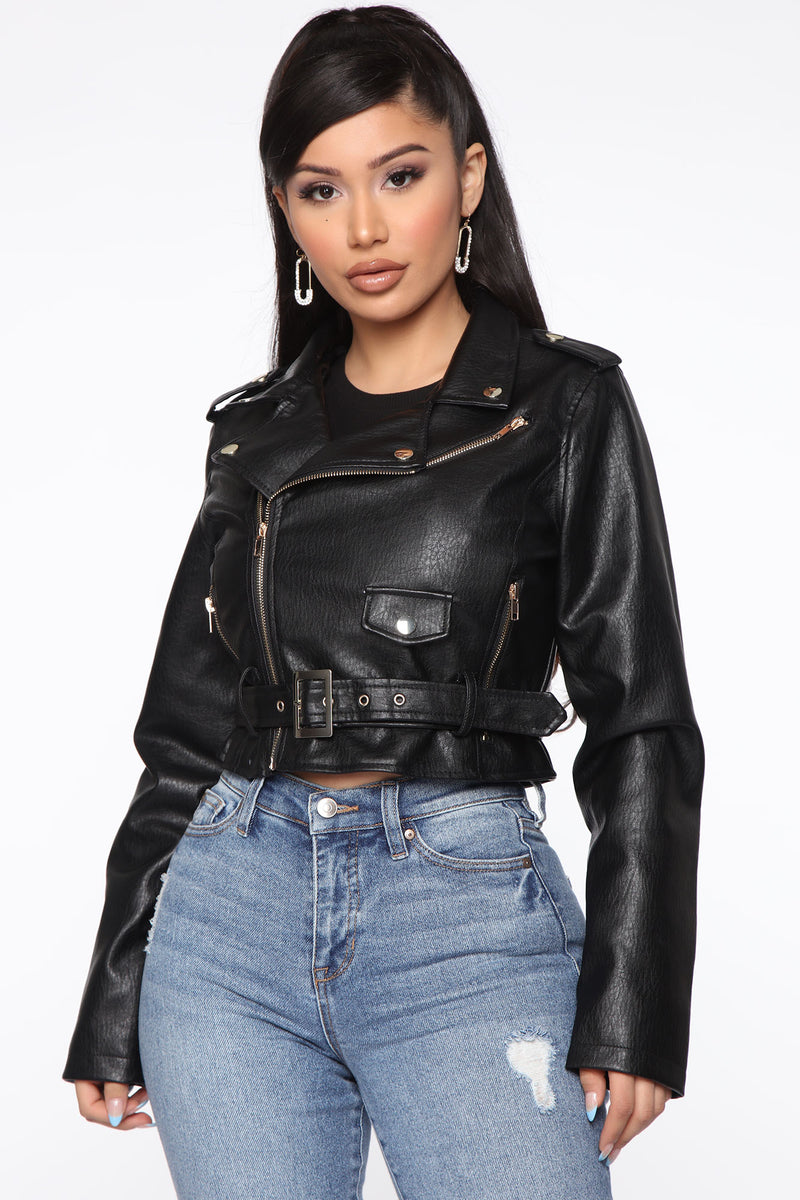Show Stopper Crop PU Moto Jacket Black Fashion Nova Jackets
