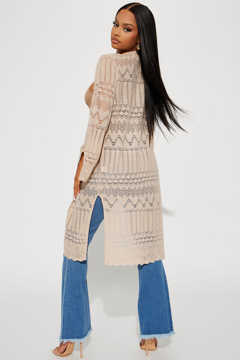Benhill pointelle duster top cardigan