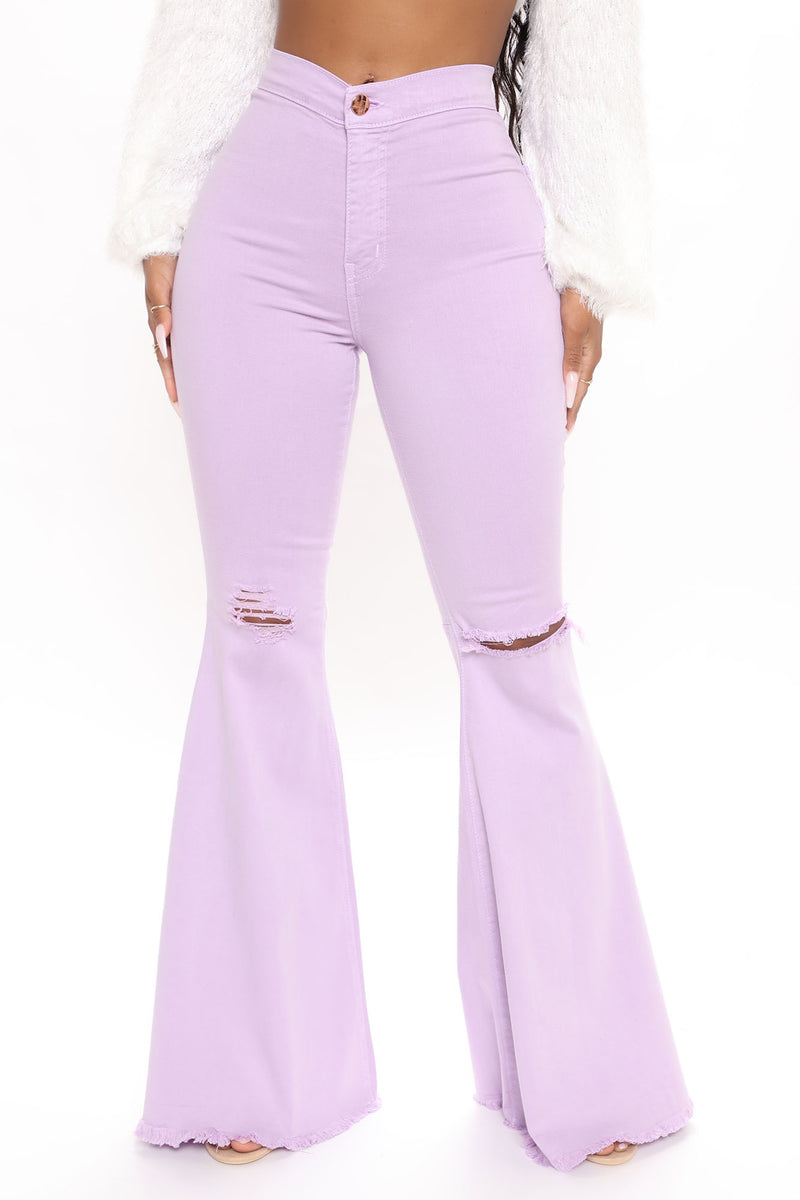 Purple bell bottom jeans sale