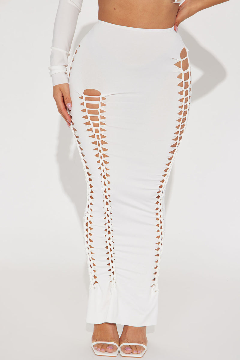 Fashion nova white pencil skirt sale
