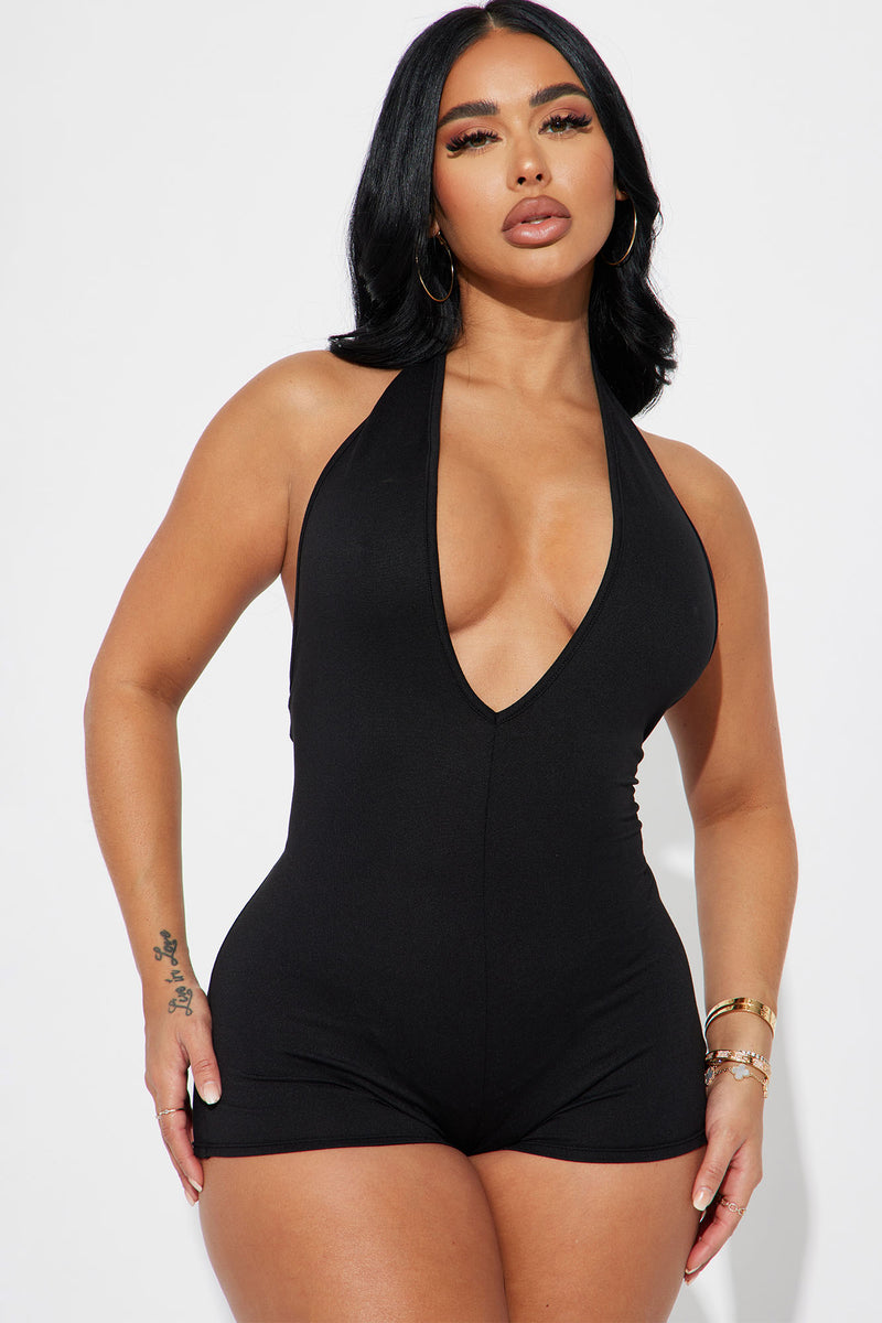 Iconic Babe Romper Black