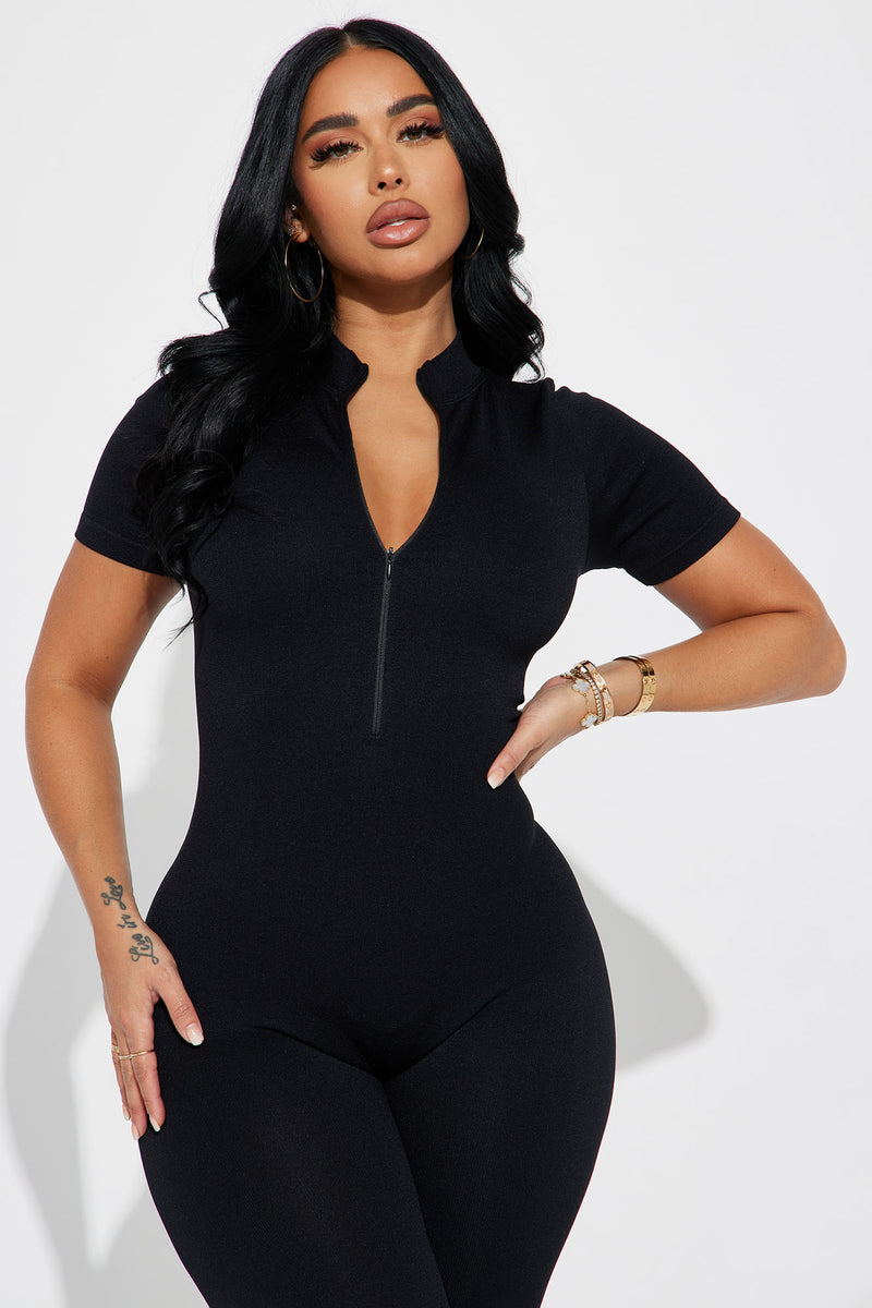 All zipped up hot sale jumpsuit fashion nova
