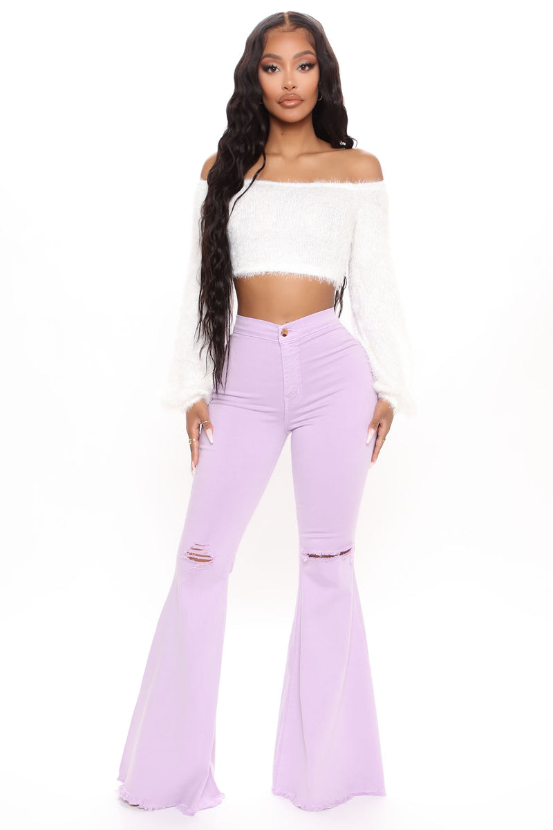 Mystery Solved Extreme Bell Bottom Jeans Lavender Fashion Nova