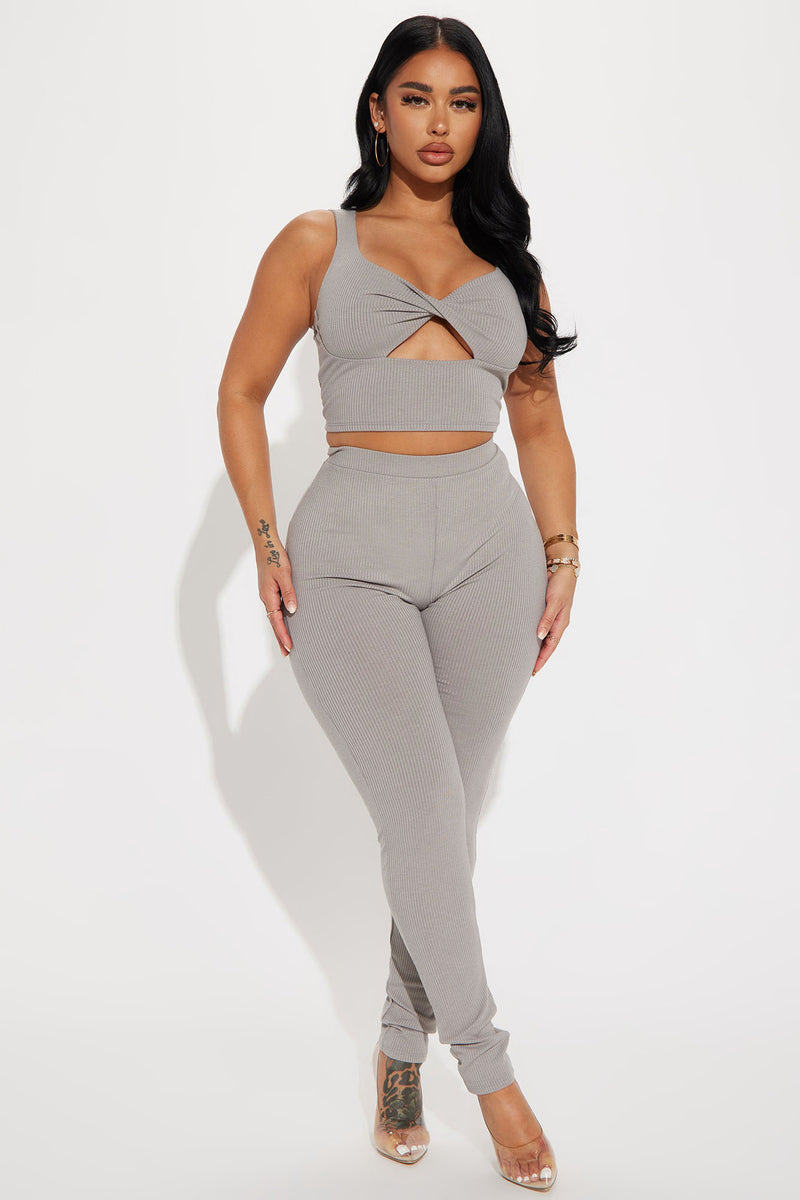 On Your Side Legging Set Heather Grey