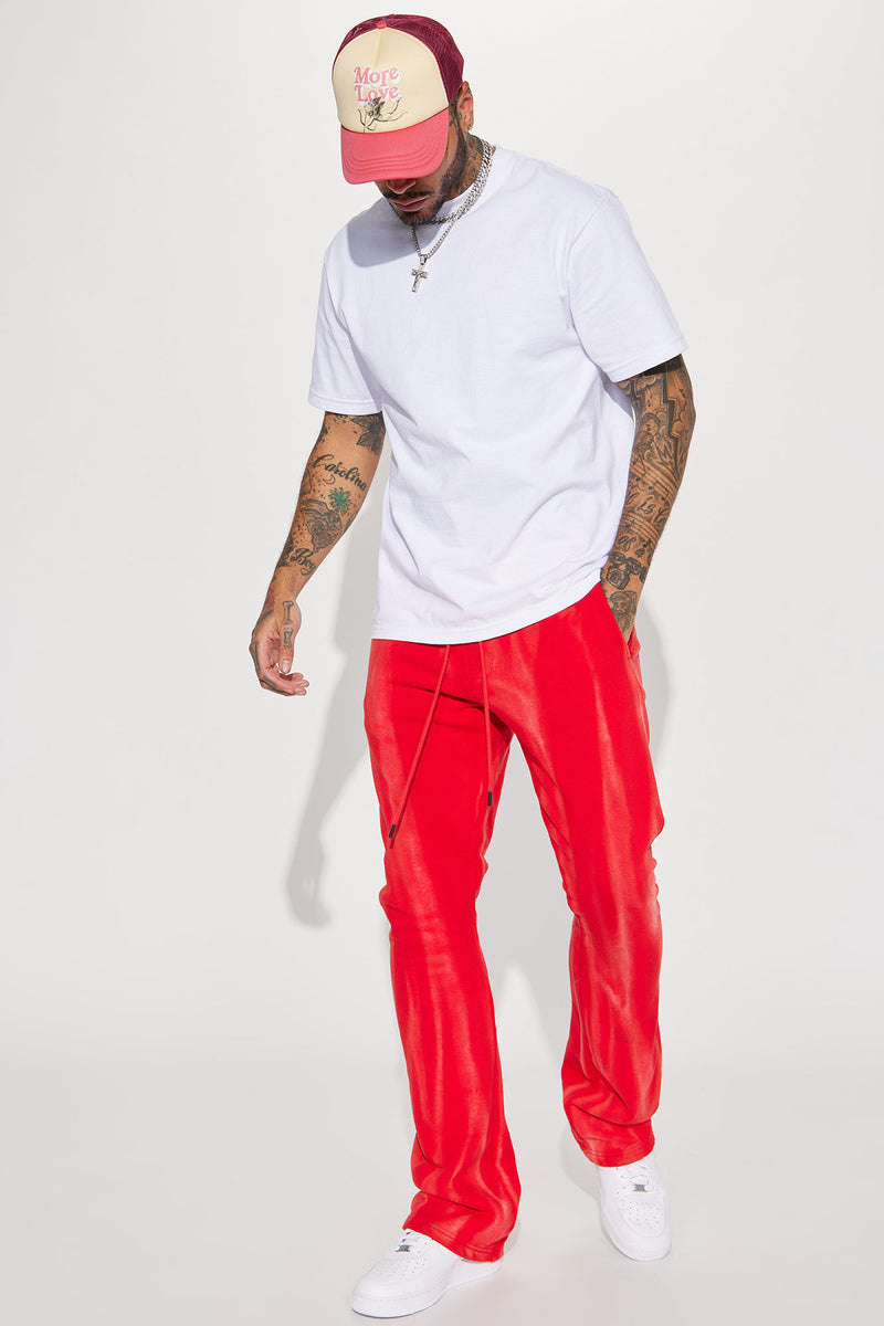 On The Radar Flared Sweatpants - Red