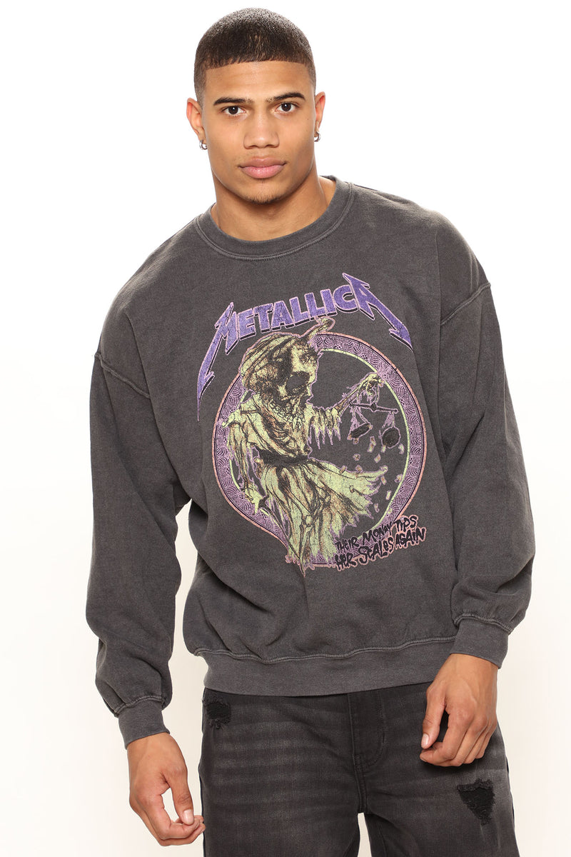Metallica Time Will Tell Crewneck Sweatshirt Black Fashion