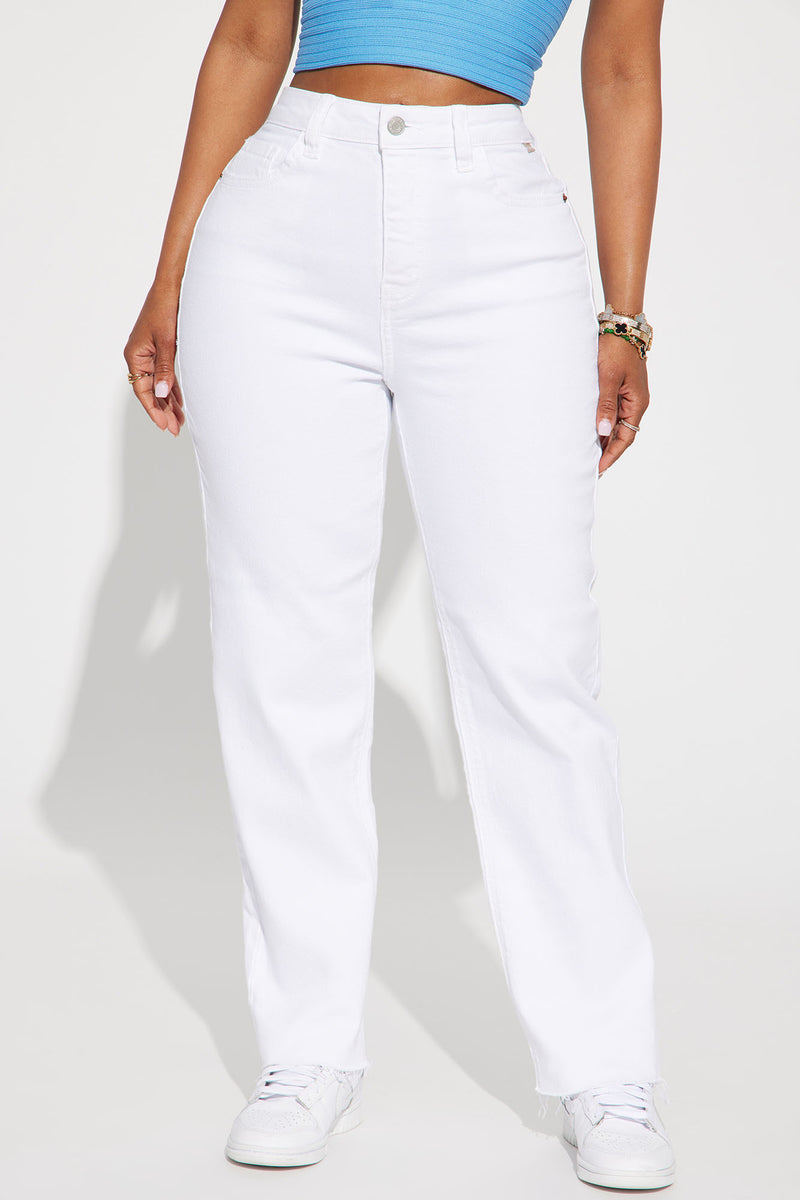 The Only One Stretch Straight Leg Jean White Fashion Nova
