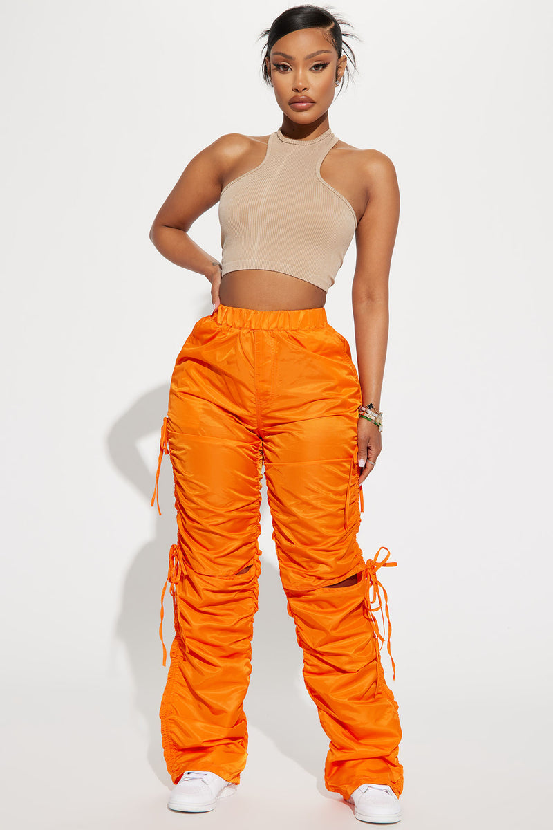 Orange discount pants womens