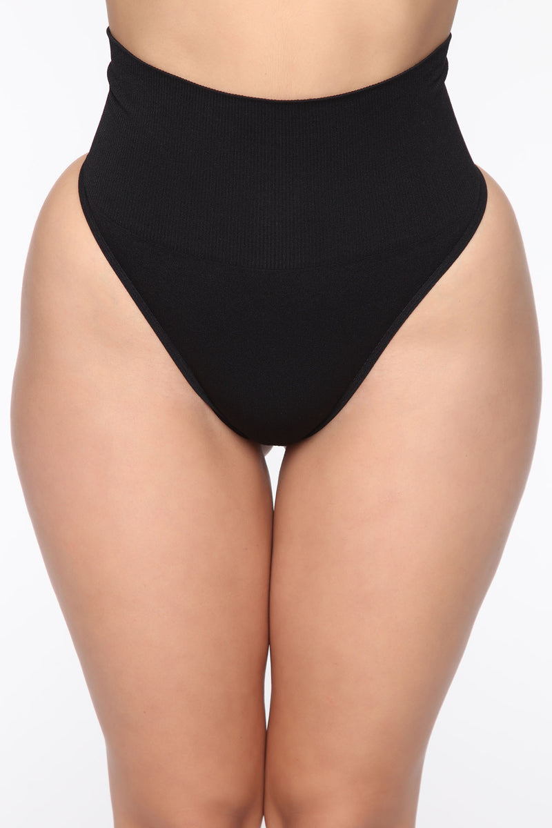  Blueinn Ultra-thin Tummy Control Thong Shapewear for Women  Seamless Shaping High Waist Underwear Body Shaper Thong Beige/Black :  Clothing, Shoes & Jewelry