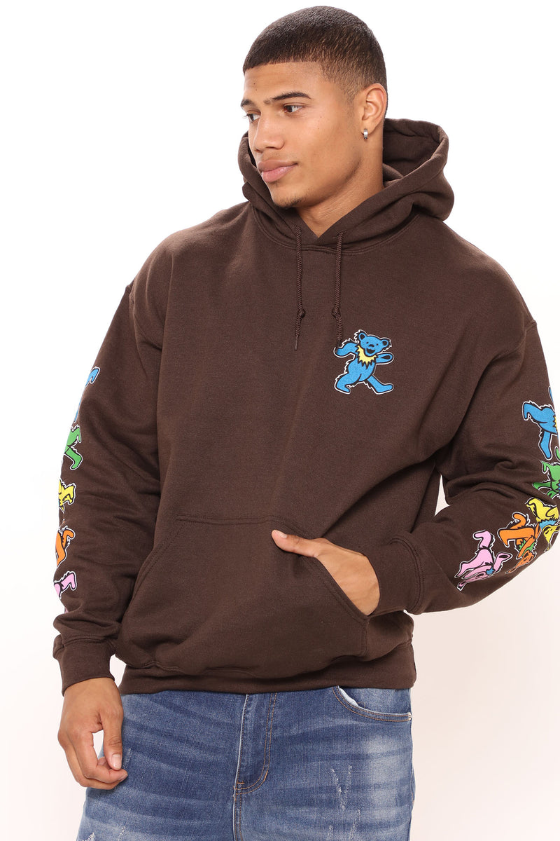 Grateful Dead Dancing Bears Hoodie - Brown