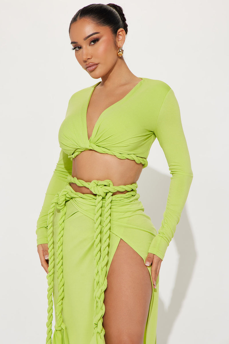 Lime green 2 piece outfit hotsell