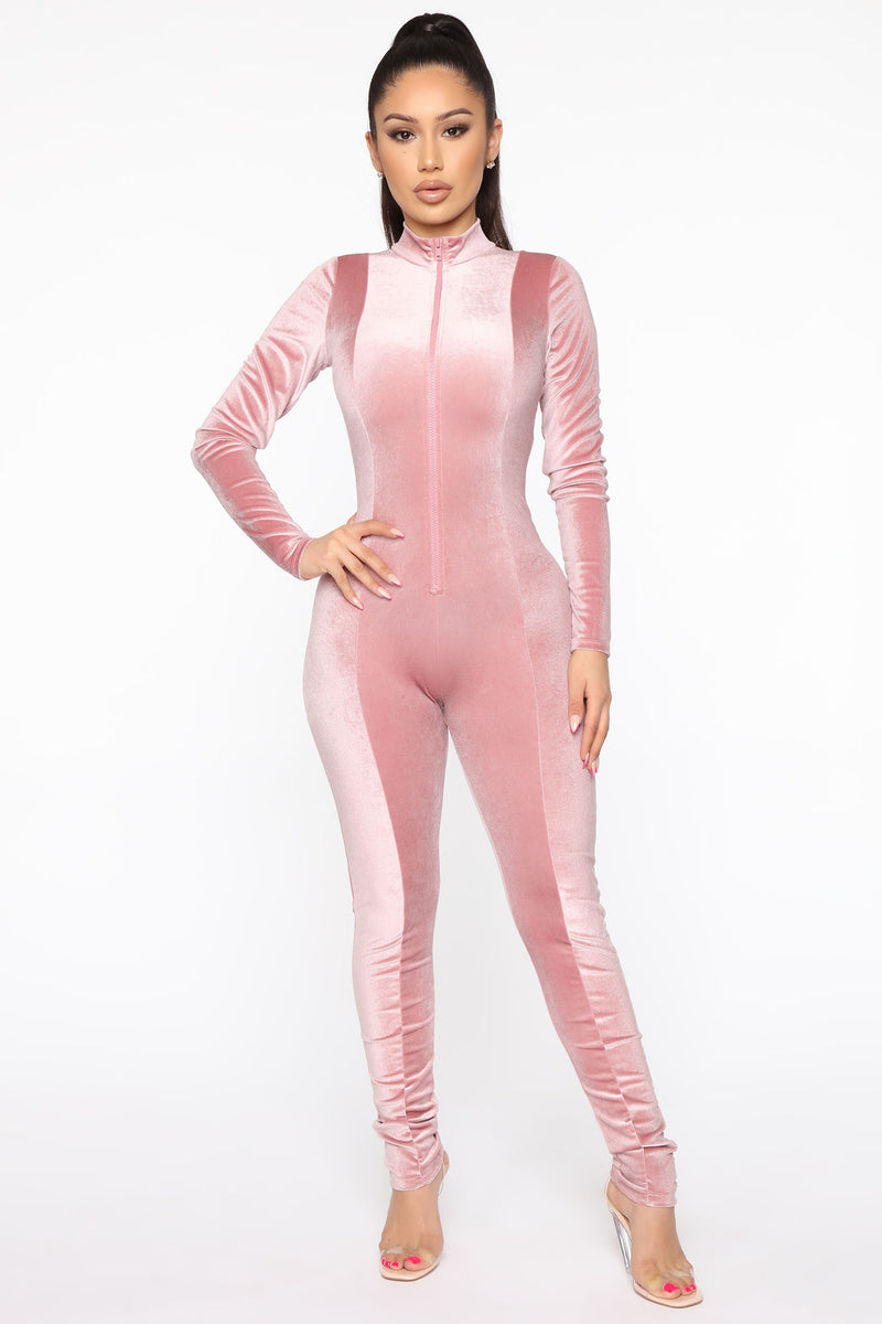 Velvet jumpsuit fashion nova online