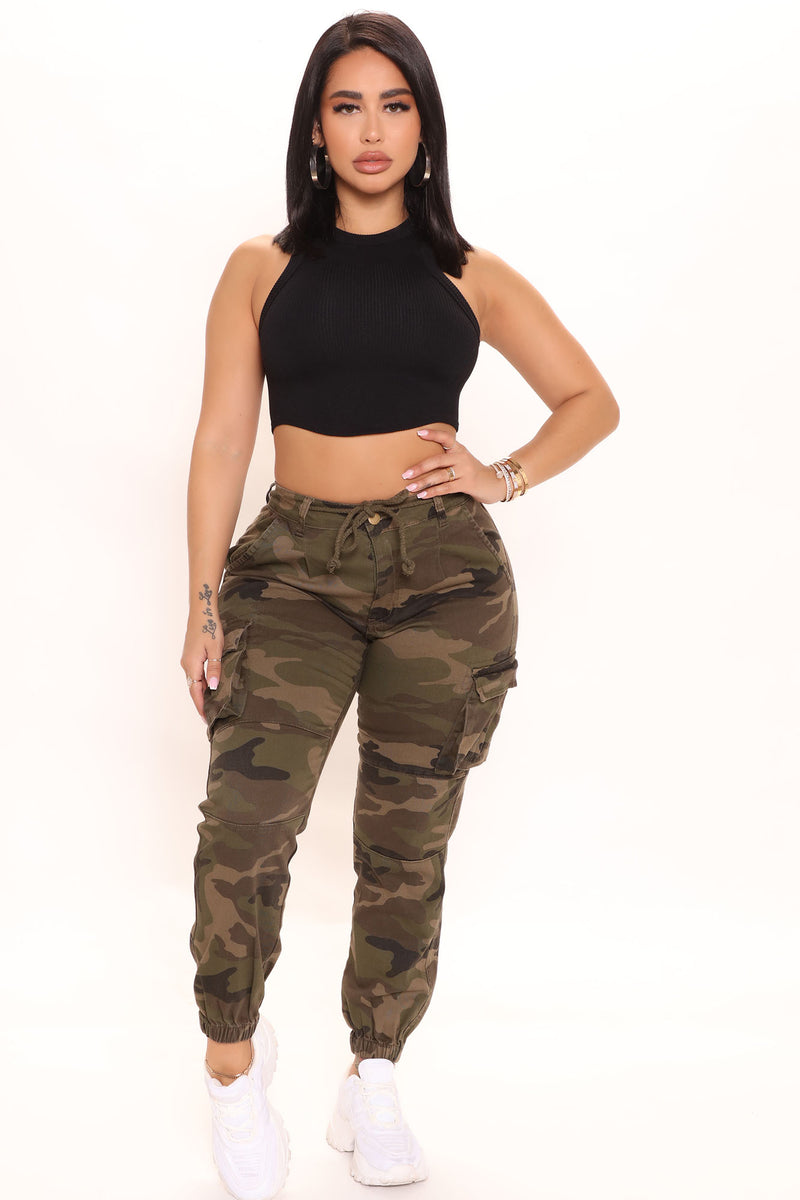 Leslie Cargo Joggers - Khaki, Fashion Nova, Pants