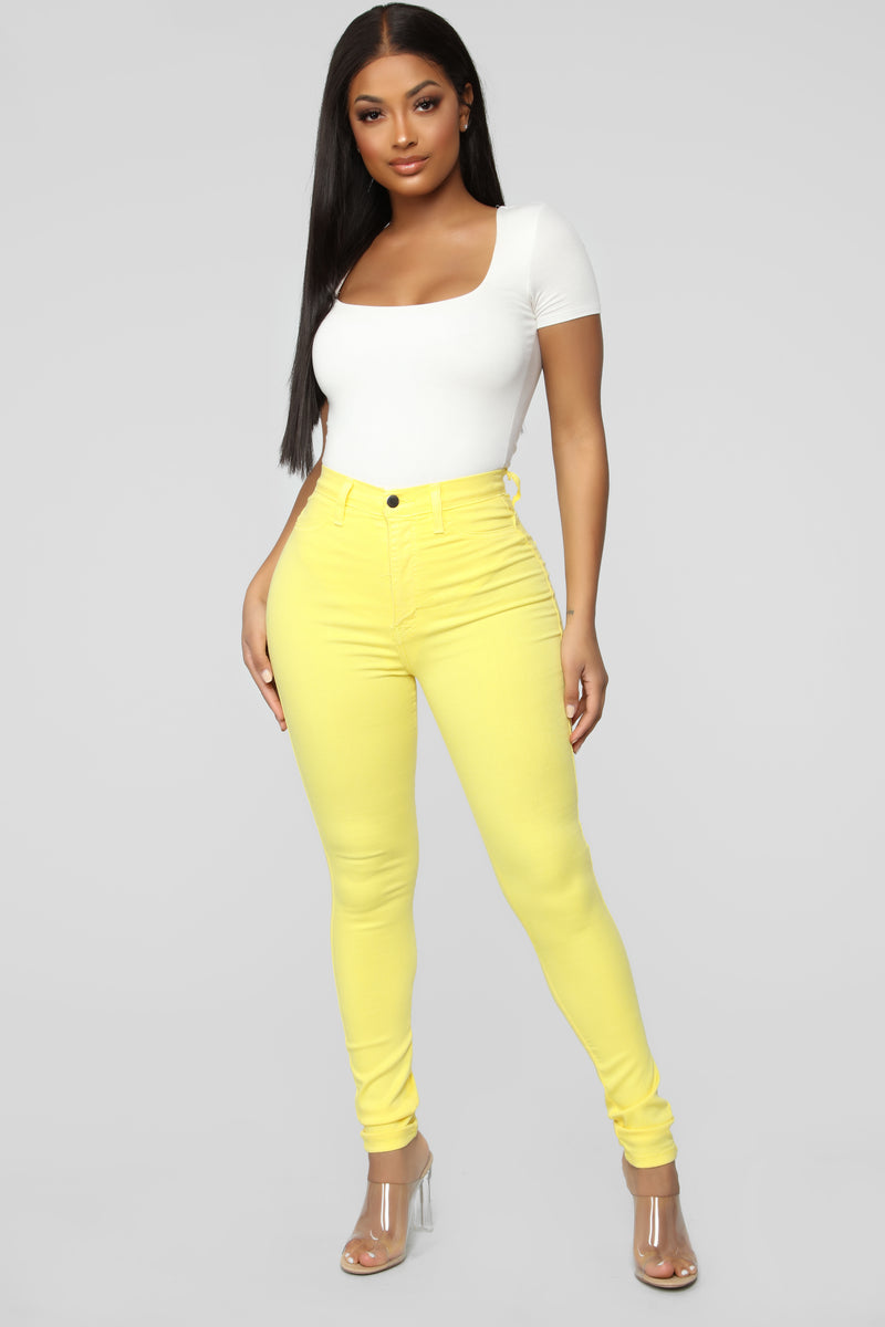 Classic Color Waist Jeans - Yellow | Fashion Nova, | Fashion Nova