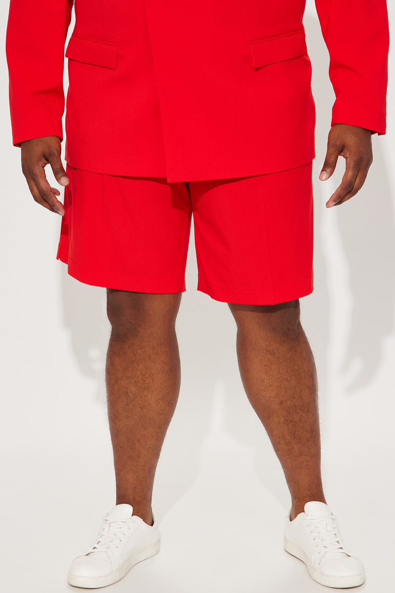 Red suit deals shorts