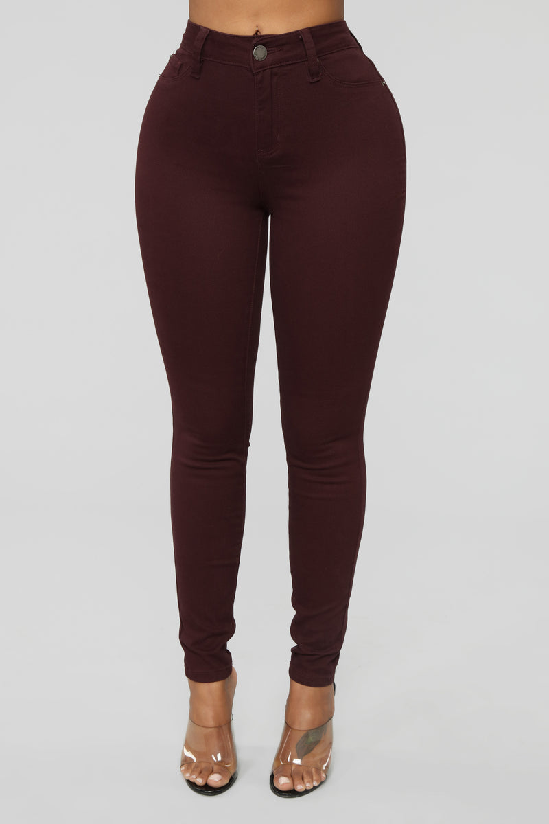 Jazzy I Skinny Pants Burgundy Fashion Nova, Pants Fashion Nova