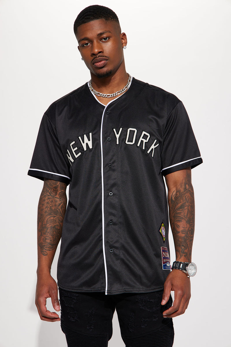 Black ny baseball jersey new arrivals