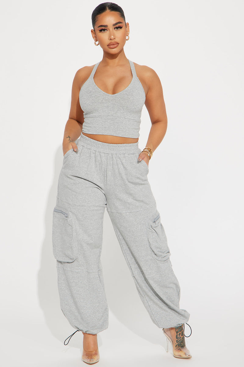 Gone Again Jogger Set Heather Grey Fashion Nova Matching Sets