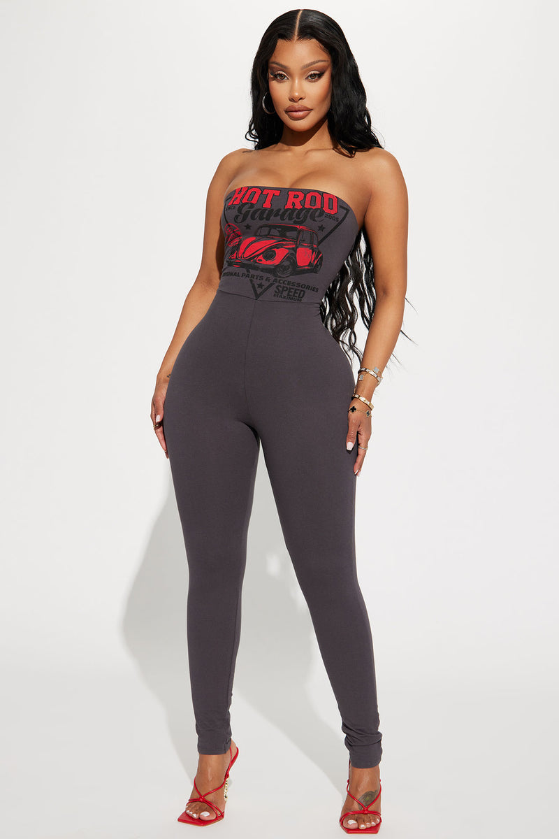 Hot Rod Garage Jumpsuit Charcoal Fashion Nova, Jumpsuits Fashion Nova