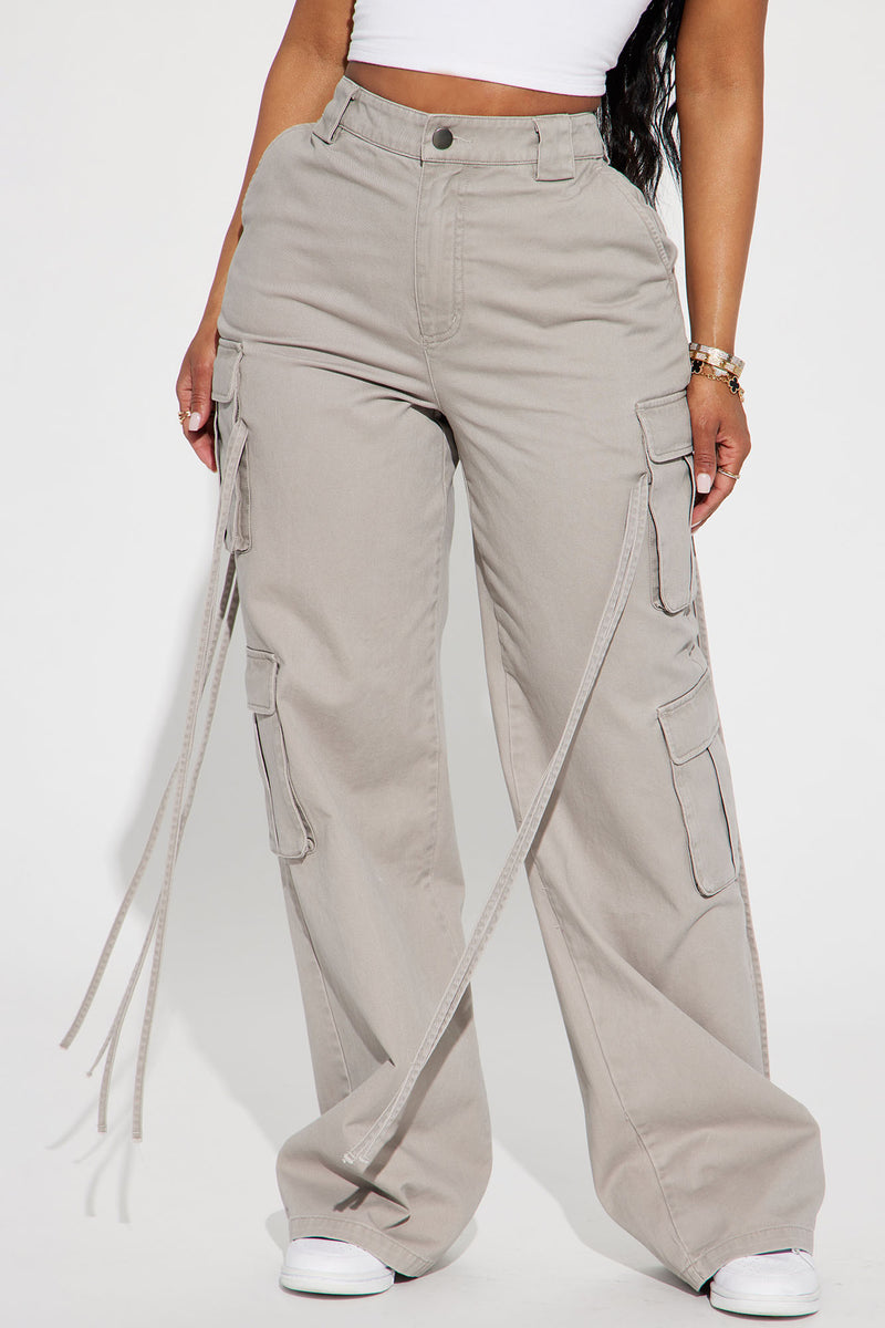 Golden Hour Wide Leg Cargo Pant - Grey