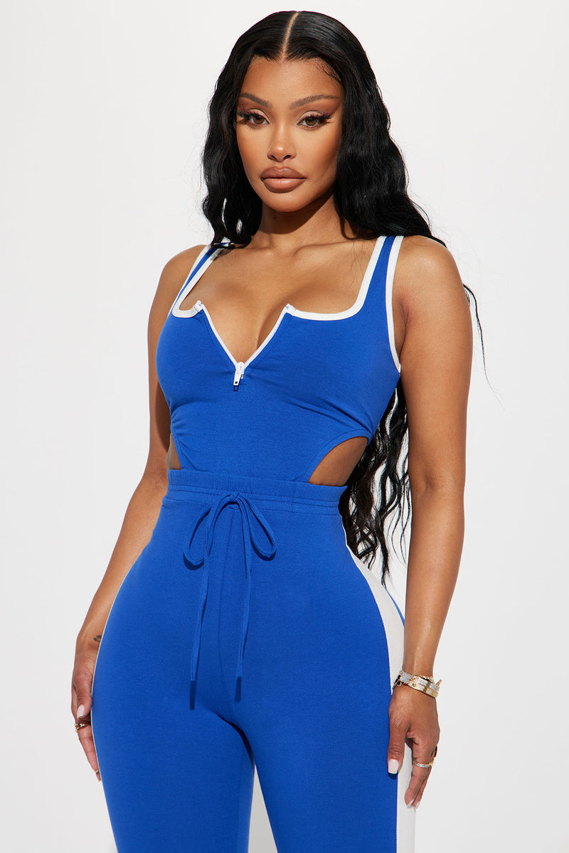 Royal blue jumpsuit fashion nova clearance