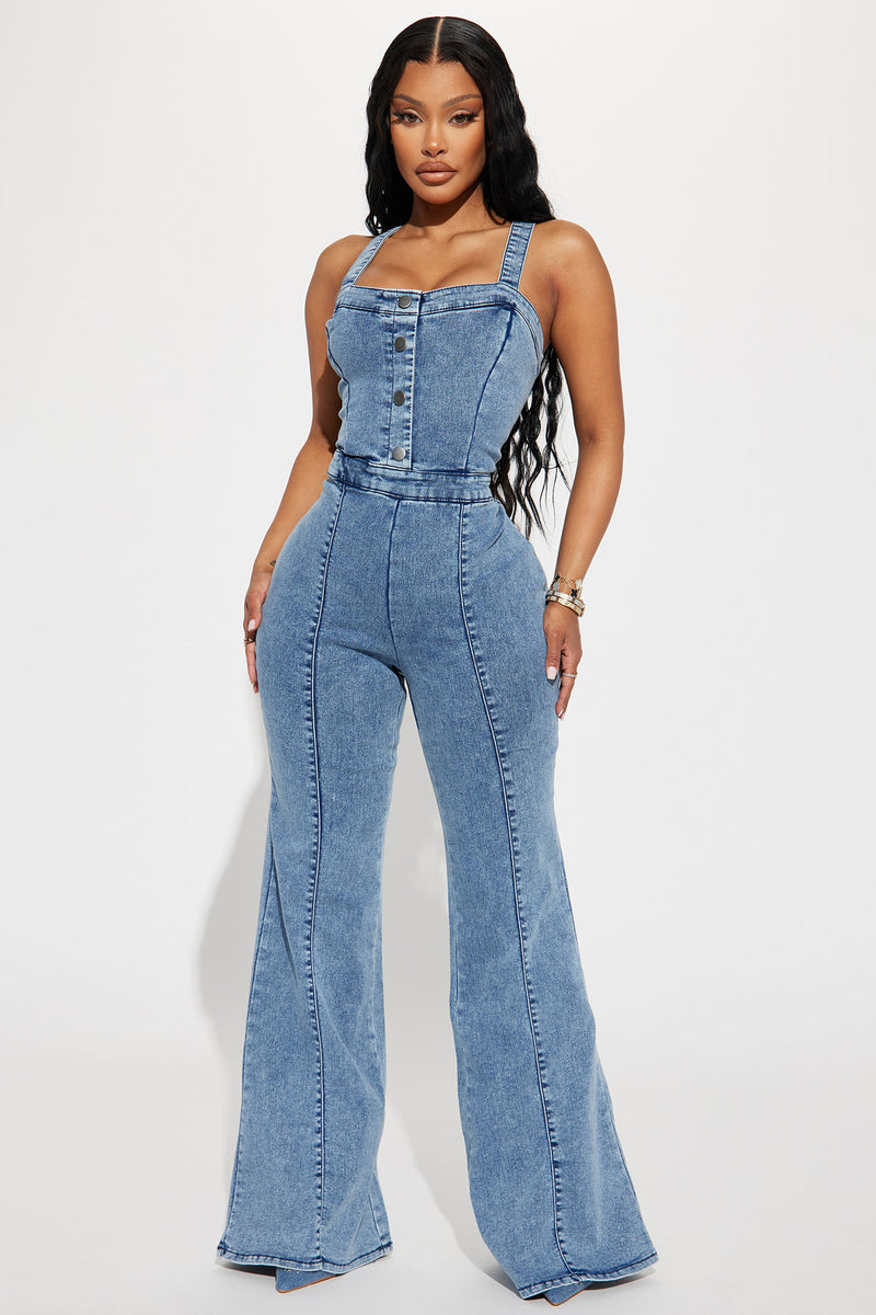 Fashion nova online blue jean romper