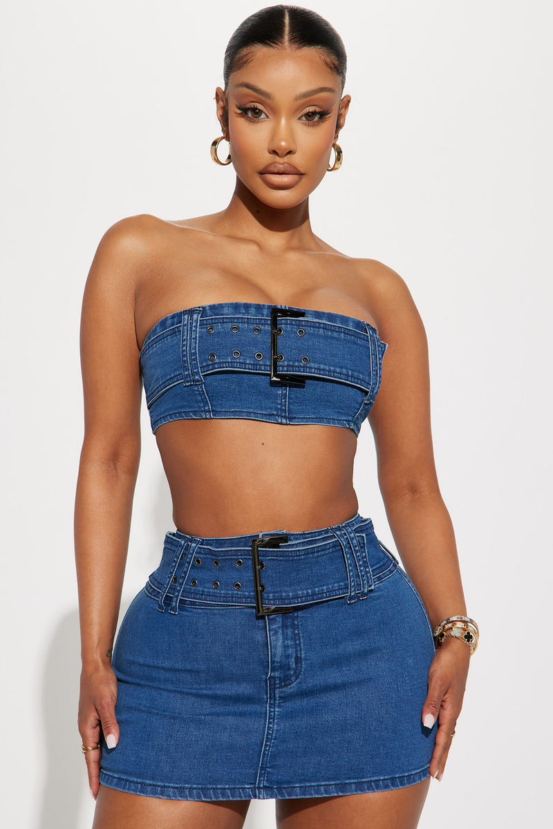 Fashion nova clearance denim skirt
