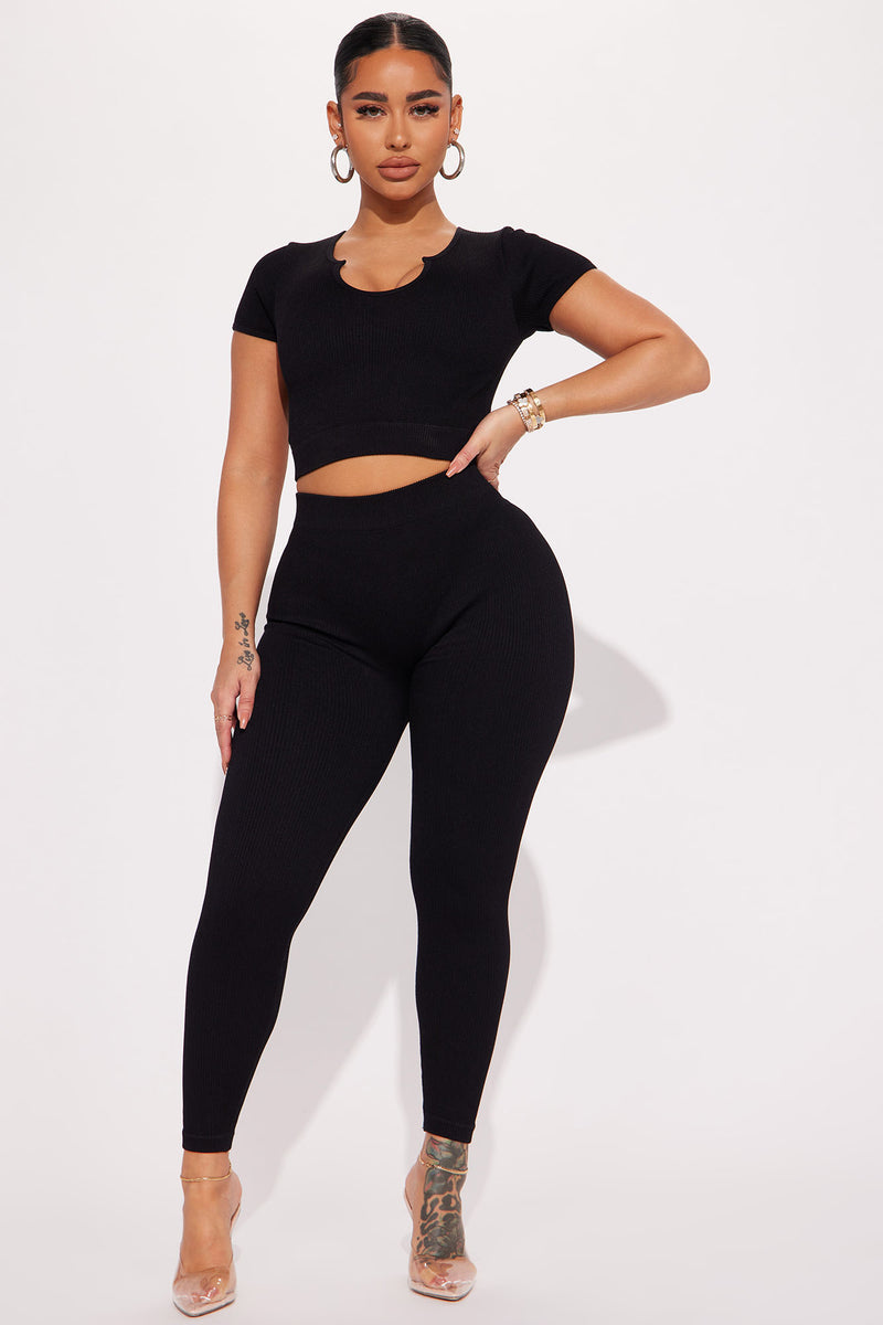 Cindy Seamless Legging Set - Black