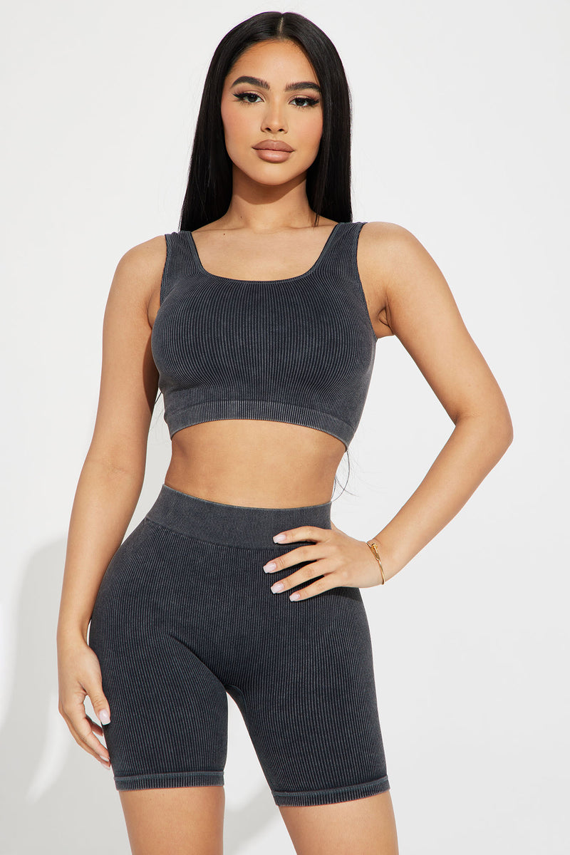 Morning Workout Biker Short Set Black Fashion Nova, Matching Sets