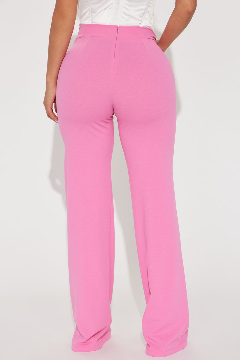 Victoria High Waisted Dress Pants Pink