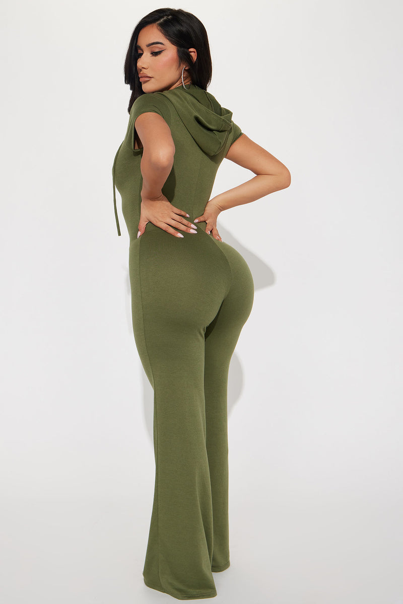 Fashion nova olive green jumpsuit outlet