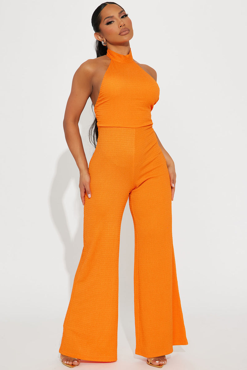 Kandice Backless Jumpsuit Orange Fashion Nova, Jumpsuits Fashion Nova