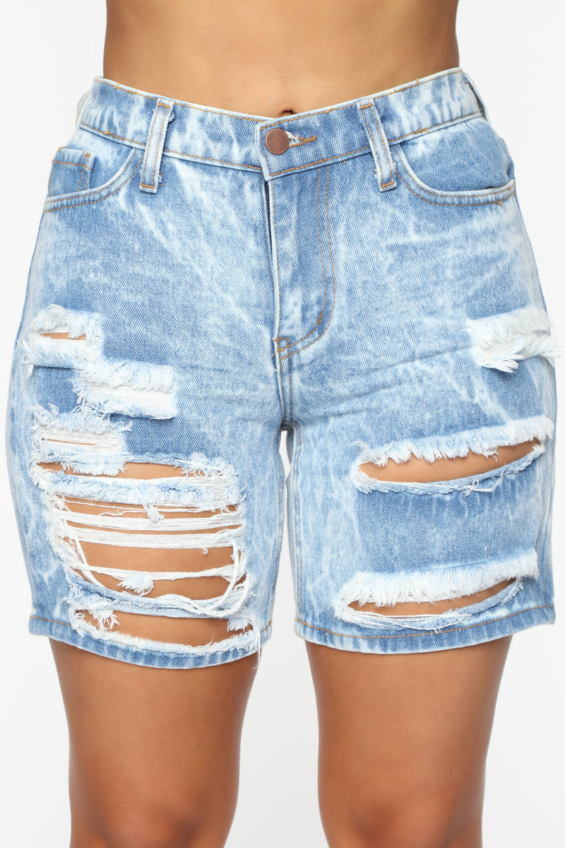 On A New Wave Boyfriend Denim Shorts - Light Blue Wash | Fashion Nova ...