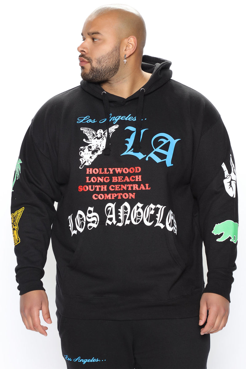 Los Angeles Hoodie - Black, Fashion Nova, Mens Graphic Tees